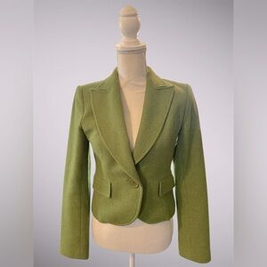 CUE green jacket  Size 10 Button Up